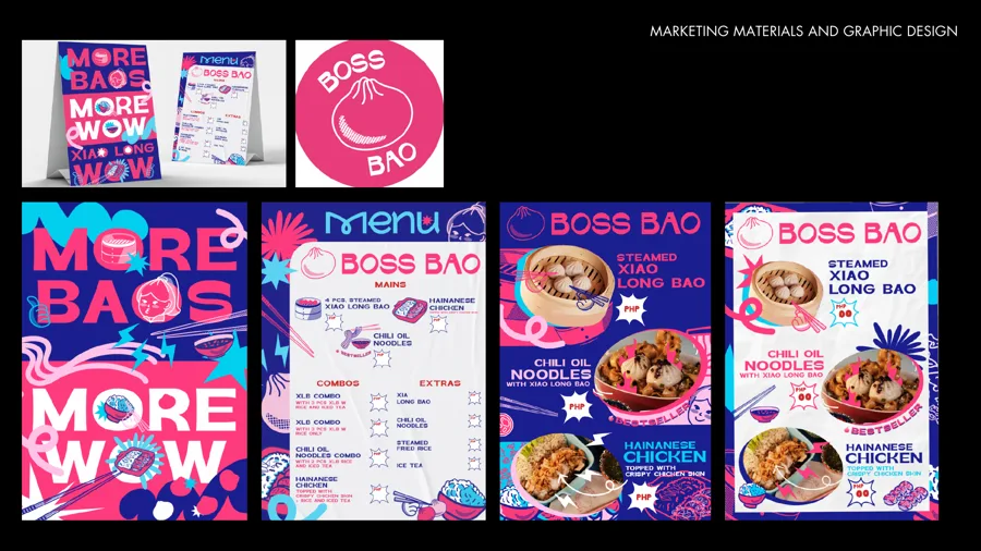 Boss Bao — Menus and promotional design
