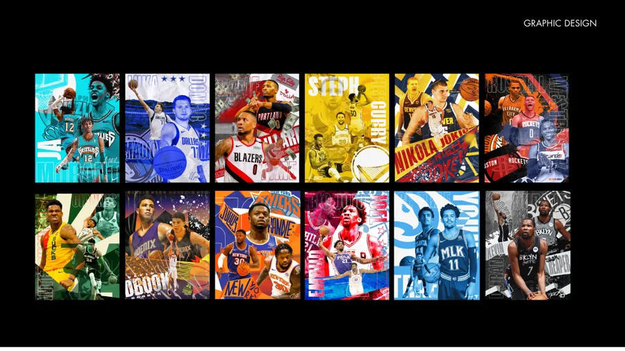 Sports graphics — Basketball player artwork