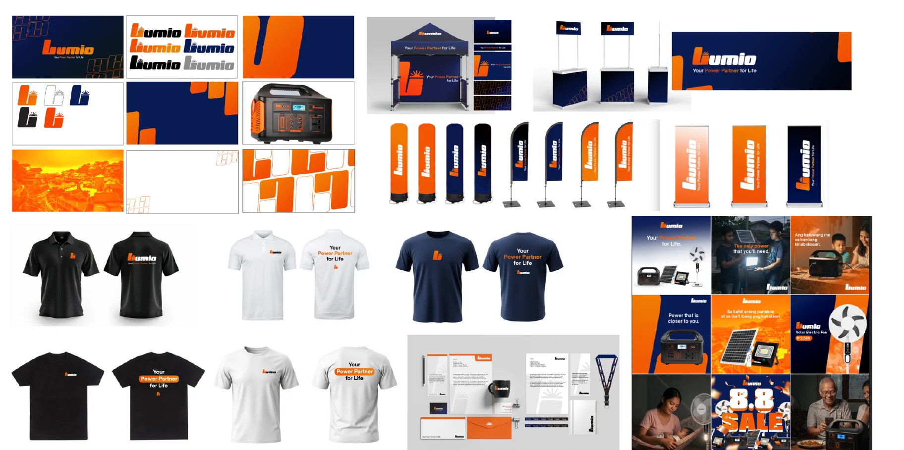 Lumio portable power identity, print materials and branded merchandise